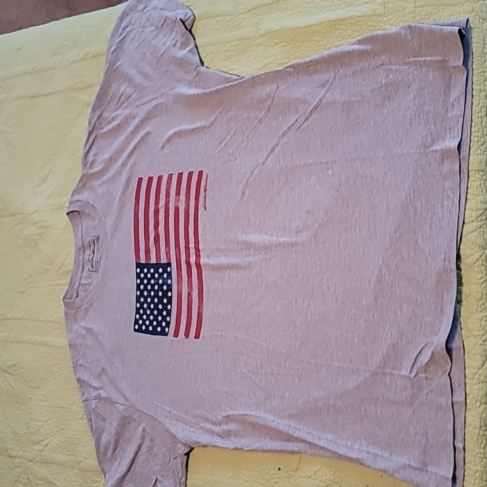Eddie Bauer Mens Short Sleeve T-Shirt with American Flag